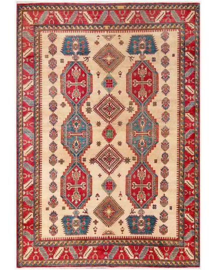 Hand Knotted Kazak Wool Rug 7' 3" X 10' 6"