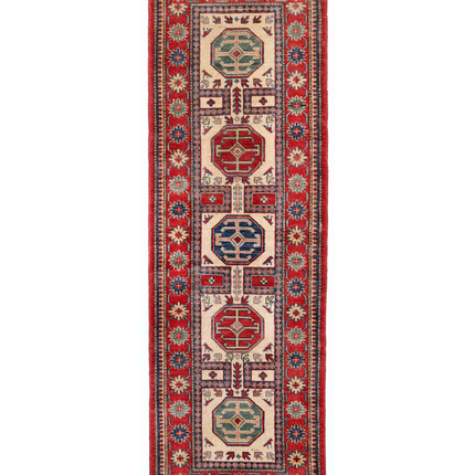 Hand Knotted Kazak Wool Rug 2' 9" X 8' 5"