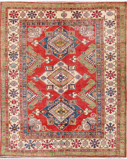 Hand Knotted Kazak Wool Rug 6' 8" X 8' 1"