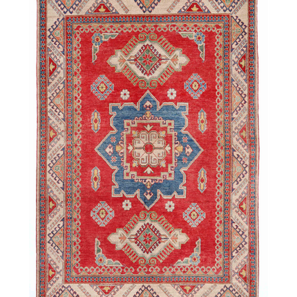 Hand Knotted Kazak Wool Rug 6' 0" X 9' 0"