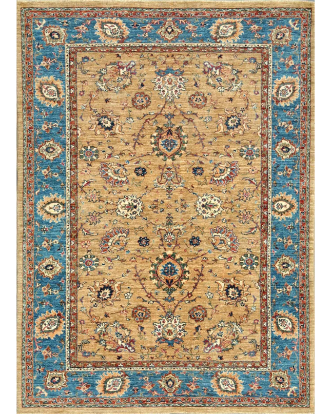 Hand Knotted Ziegler Wool Rug 5' 8" X 7' 8"