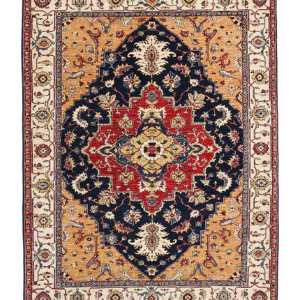 Hand Knotted Heriz Wool Rug 5' 9" X 7' 7"