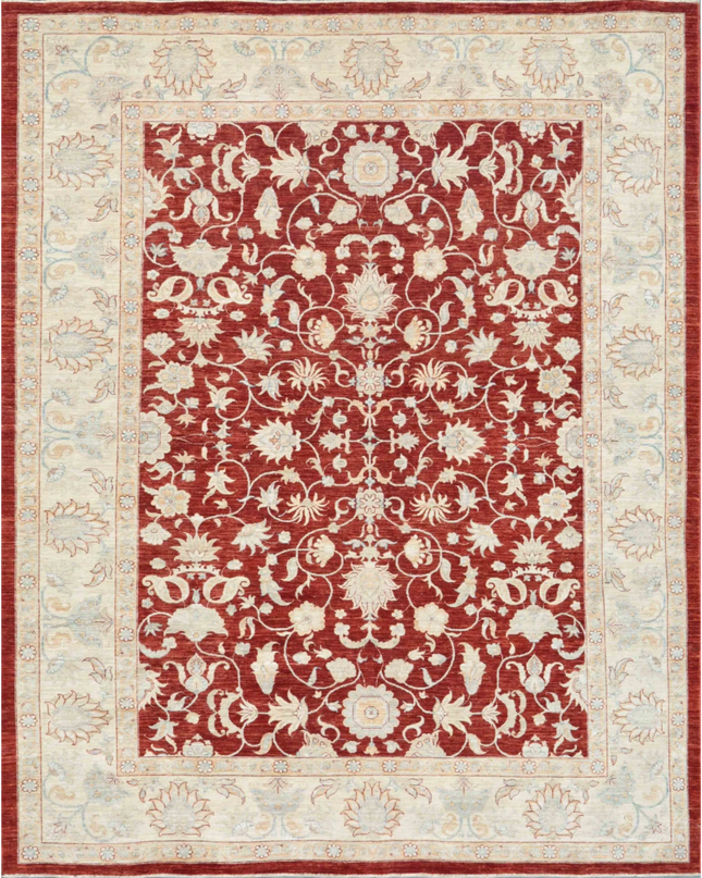 Hand Knotted Ziegler Wool Rug 9' 2" X 11' 6"