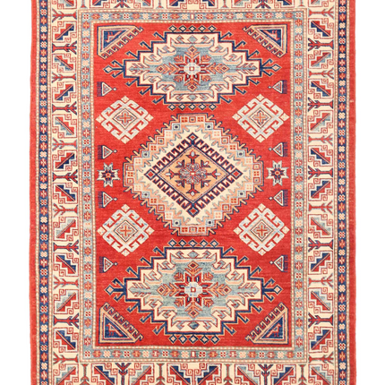 Hand Knotted Kazak Wool Rug 4' 10" X 6' 7"