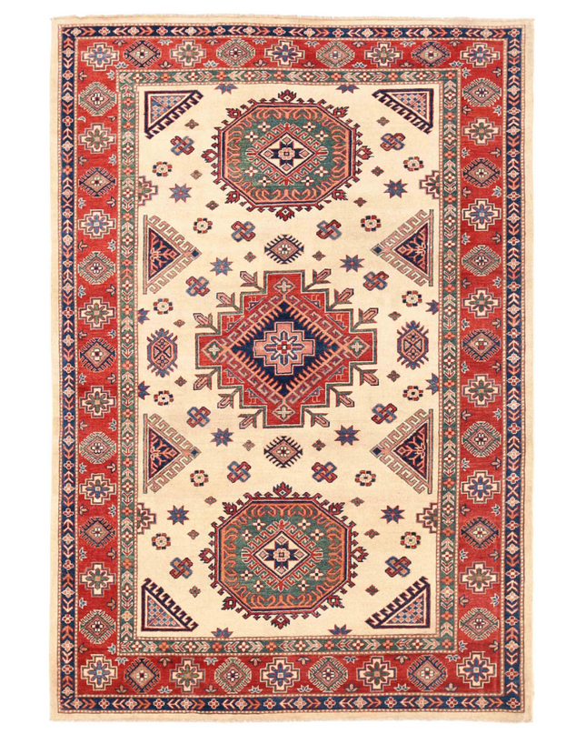 Hand Knotted Kazak Wool Rug 5' 10" X 8' 6"