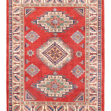 Hand Knotted Kazak Wool Rug 5' 0" X 6' 7"