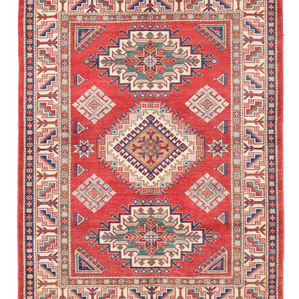 Hand Knotted Kazak Wool Rug 5' 0" X 6' 6"