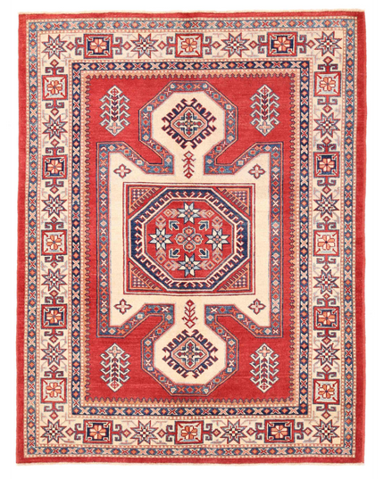 Hand Knotted Kazak Wool Rug 5' 2" X 6' 8"