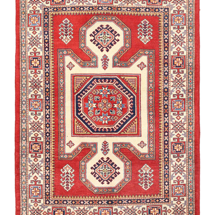 Hand Knotted Kazak Wool Rug 4' 10" X 6' 7"