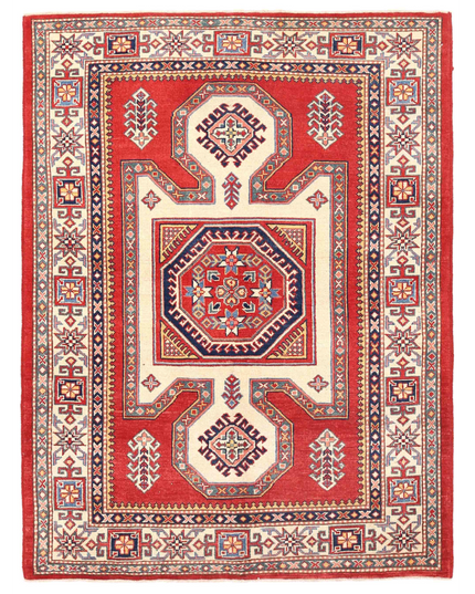 Hand Knotted Kazak Wool Rug 4' 10" X 6' 7"