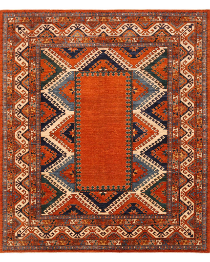 Hand Knotted Humna Wool Rug 8' 6" X 9' 10"