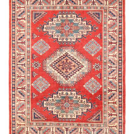 Hand Knotted Kazak Wool Rug 4' 9" X 6' 1"