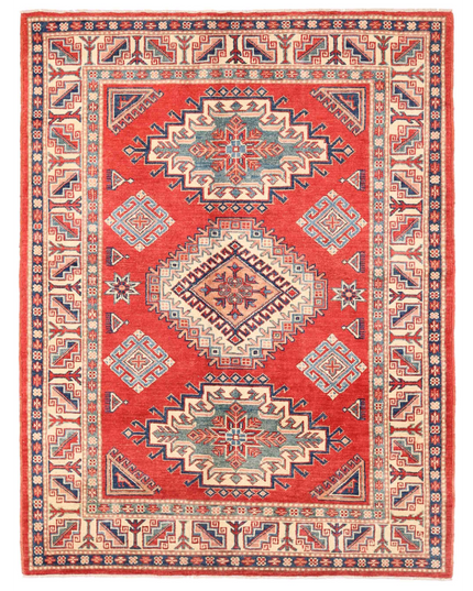 Hand Knotted Kazak Wool Rug 4' 9" X 6' 1"