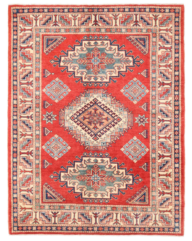 Hand Knotted Kazak Wool Rug 4' 9" X 6' 1"