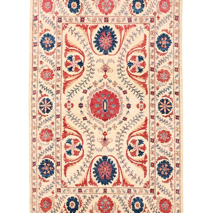 Hand Knotted Suzani Wool Rug 5' 10" X 9' 1"