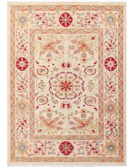 Hand Knotted Ziegler Wool Rug 5' 7" X 7' 7"