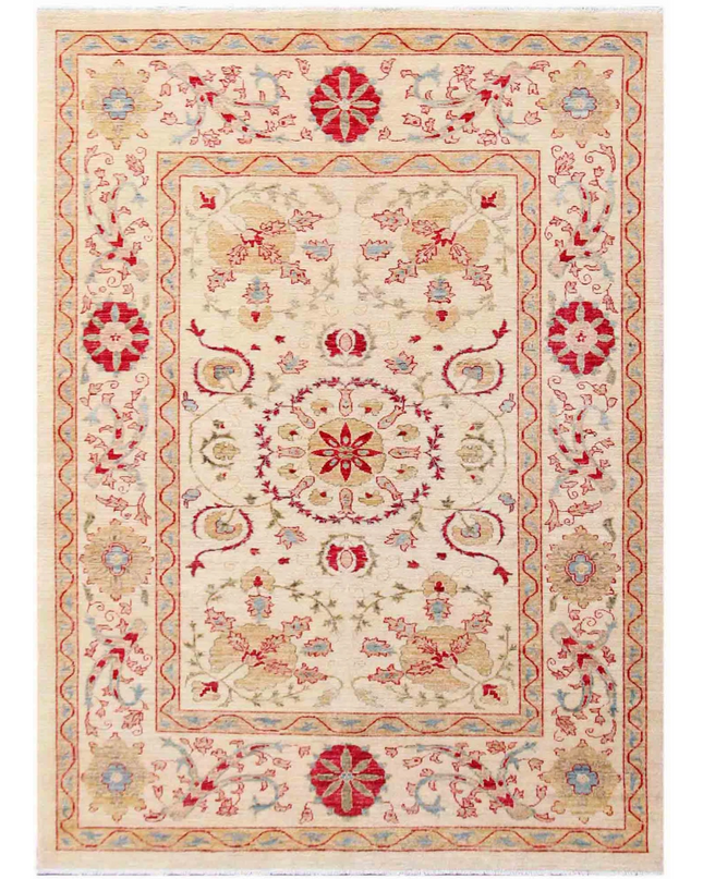 Hand Knotted Ziegler Wool Rug 5' 7" X 7' 7"