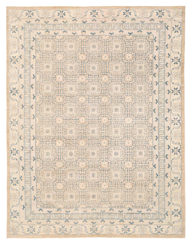 Hand Knotted Khotan Wool Rug 9' 3" X 12' 2"
