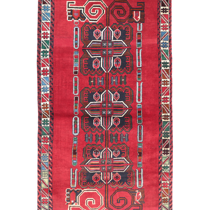 Hand Knotted Baluch Wool Rug 3' 8" X 6' 6"