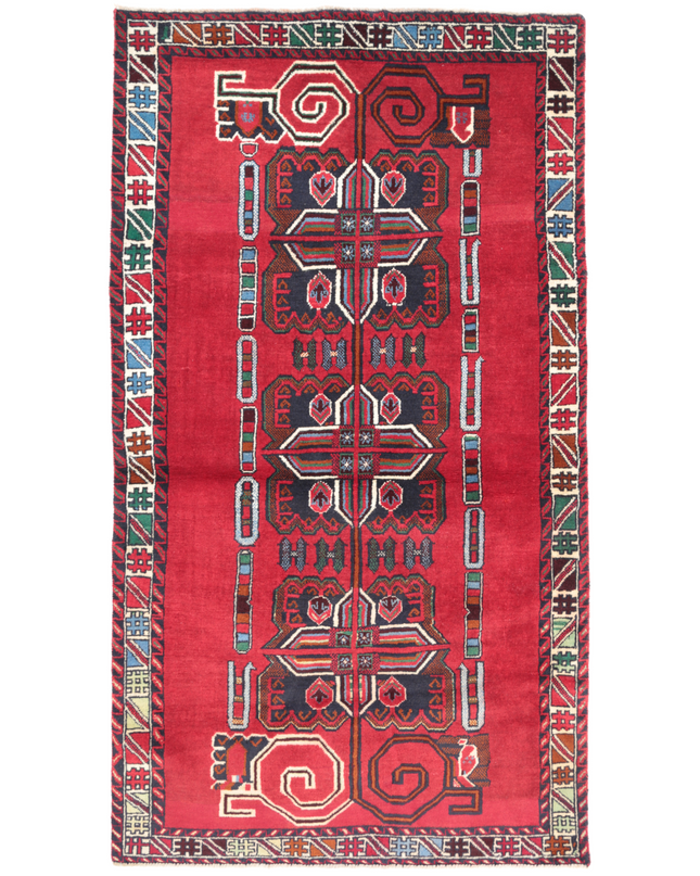 Hand Knotted Baluch Wool Rug 3' 8" X 6' 6"