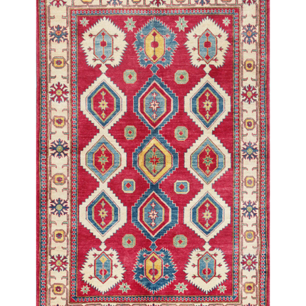 Hand Knotted Kazak Wool Rug 5' 8" X 8' 10"