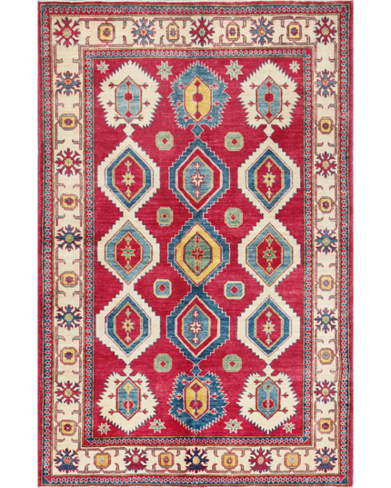 Hand Knotted Kazak Wool Rug 5' 8" X 8' 10"