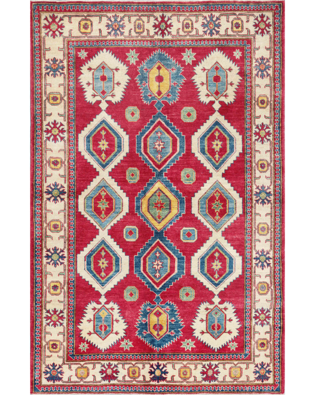 Hand Knotted Kazak Wool Rug 5' 8" X 8' 10"
