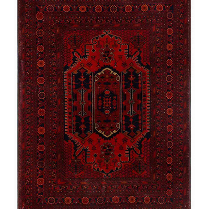 Hand Knotted Afghan Wool Rug 5' 6" X 7' 4"