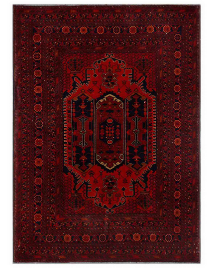 Hand Knotted Afghan Wool Rug 5' 6" X 7' 4"