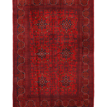 Hand Knotted Afghan Wool Rug 5' 3" X 7' 6"