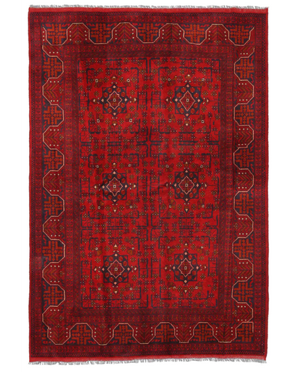 Hand Knotted Afghan Wool Rug 5' 3" X 7' 6"