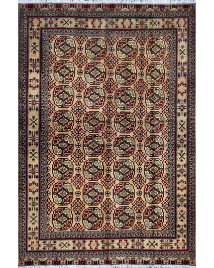 Hand Knotted Afghan Wool Rug 6' 8" X 9' 7"