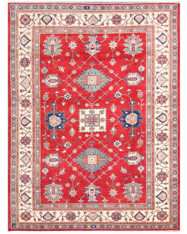Hand Knotted Kazak Wool Rug 9' 0" X 12' 0"