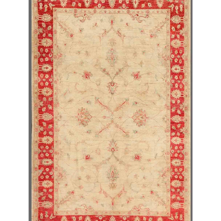 Hand Knotted Ziegler Wool Rug 6' 4" X 9' 11"