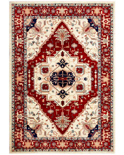 Hand Knotted Heriz Wool Rug 6' 8" X 9' 7"