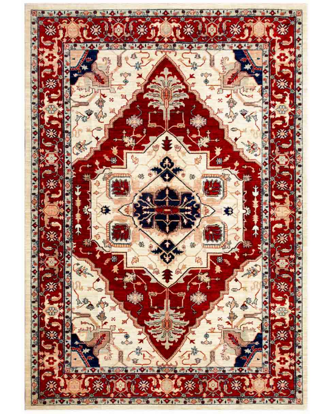 Hand Knotted Heriz Wool Rug 6' 8" X 9' 7"