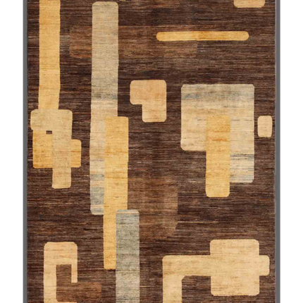 Hand Knotted Modcar Wool Rug 5' 11" X 8' 1"