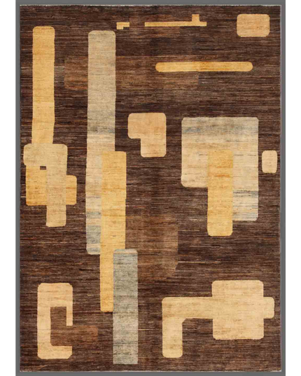 Hand Knotted Modcar Wool Rug 5' 11" X 8' 1"
