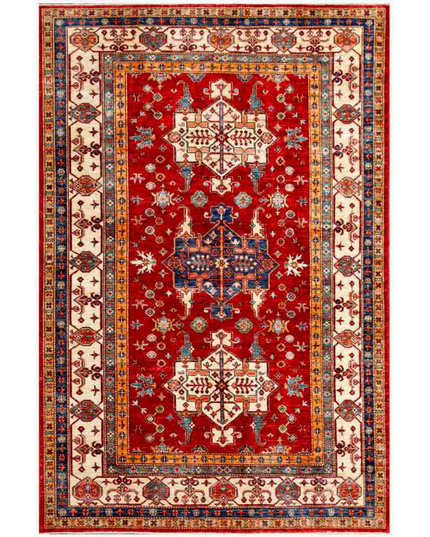 Hand Knotted Kazak Wool Rug 5' 9" X 8' 6"