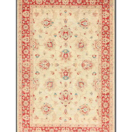 Hand Knotted Ziegler Wool Rug 4' 1" X 6' 3"