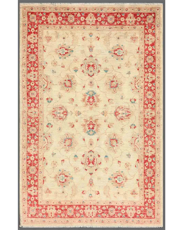 Hand Knotted Ziegler Wool Rug 4' 1" X 6' 3"