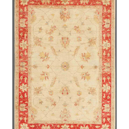 Hand Knotted Ziegler Wool Rug 4' 1" X 5' 11"