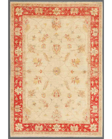 Hand Knotted Ziegler Wool Rug 4' 1" X 5' 11"