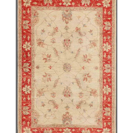 Hand Knotted Ziegler Wool Rug 4' 1" X 6' 3"