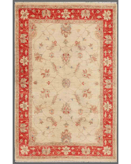 Hand Knotted Ziegler Wool Rug 4' 1" X 6' 3"