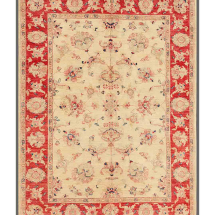 Hand Knotted Ziegler Wool Rug 5' 6" X 7' 3"