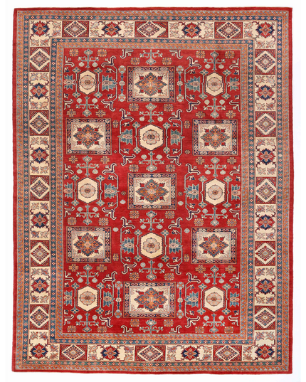 Hand Knotted Kazak Wool Rug 10' 2" X 13' 4"