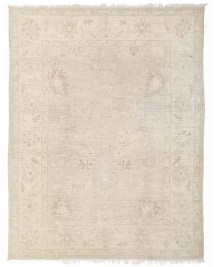 Hand Knotted Oushak Wool Rug 7' 9" X 9' 11"