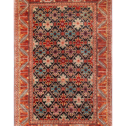 Hand Knotted Humna Wool Rug 6' 7" X 9' 10"