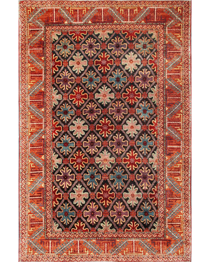 Hand Knotted Humna Wool Rug 6' 7" X 9' 10"